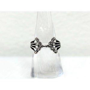 Vintage Silver Wrapped Skeleton Hands Little Dots Ring Size 6.5 Women's Jewelry